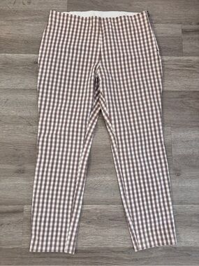 a new day Brown and White Gingham Chinos